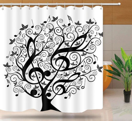 Cortina de ducha árbol de música