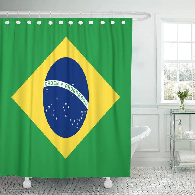 Cortina Ducha con Bandera de Brasil