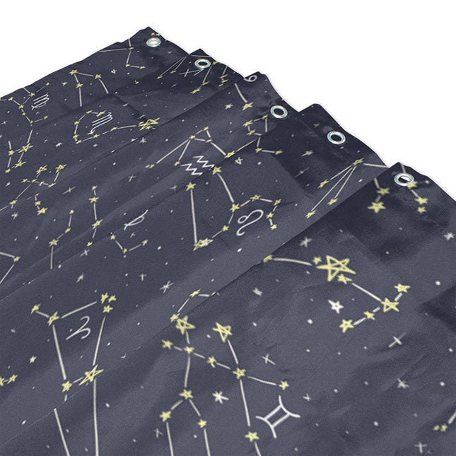 Cortina Ducha Signos del Zodiaco Estrellas
