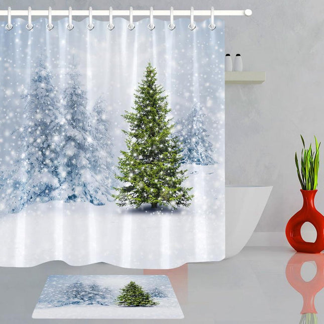 Cortina de Ducha Paisaje Bosque Nevado