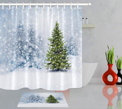 Cortina de Ducha Paisaje Bosque Nevado