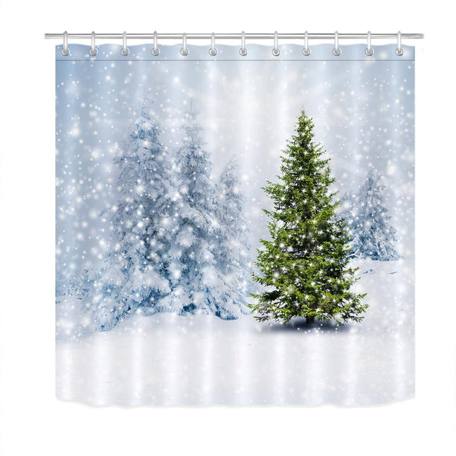 Cortina de Ducha Paisaje Bosque Nevado