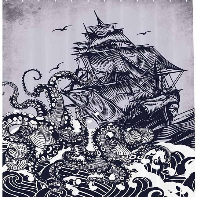 Cortina de Ducha Monstruo Kraken Vintage