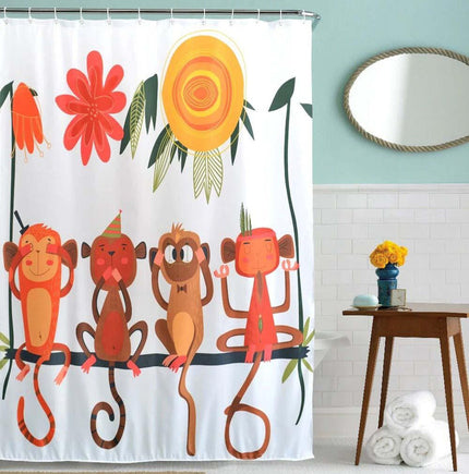 Cortina Ducha Infantil Monos Divertidos