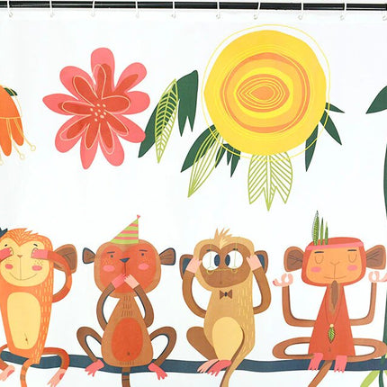 Cortina Ducha Infantil Monos Divertidos
