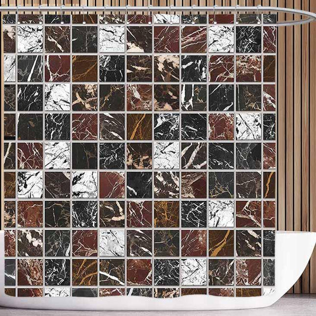 Cortina de Ducha Mosaico Marrón