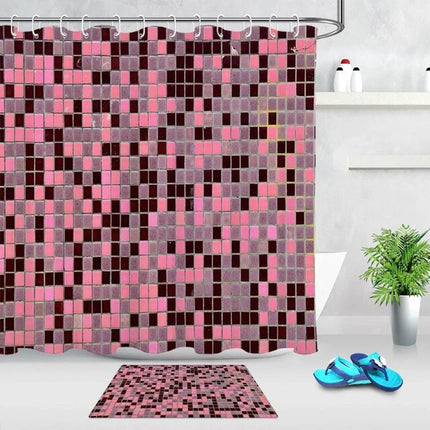 Cortina de Ducha Mosaico Rosa