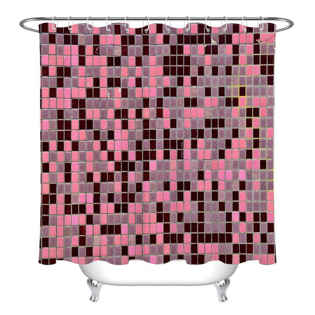 Cortina de Ducha Mosaico Rosa