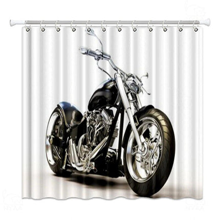 Cortina de ducha con diseño moto