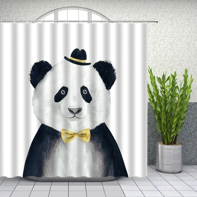 Cortina de baño original panda elegante