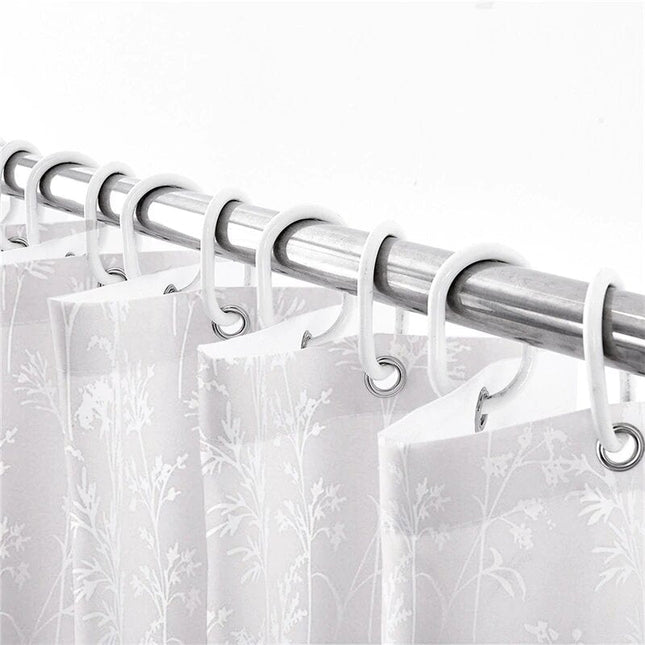 Cortina de ducha jacquard floral con ojales