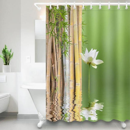 Cortina de ducha zen bambú loto