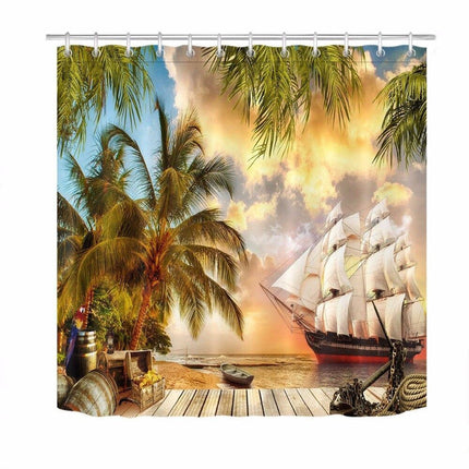 Cortina Ducha Aventura Barco Pirata Mar