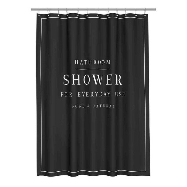 Cortina baño moderna blanca y negra