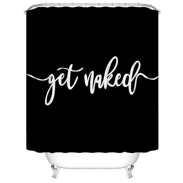 Cortina baño divertida blanca y negra