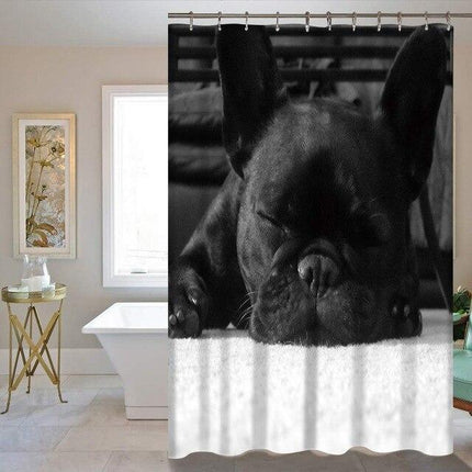Cortina Ducha Perro Bulldog Francés Relajado
