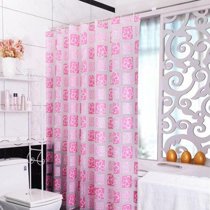 Cortina de ducha con estampado rosa