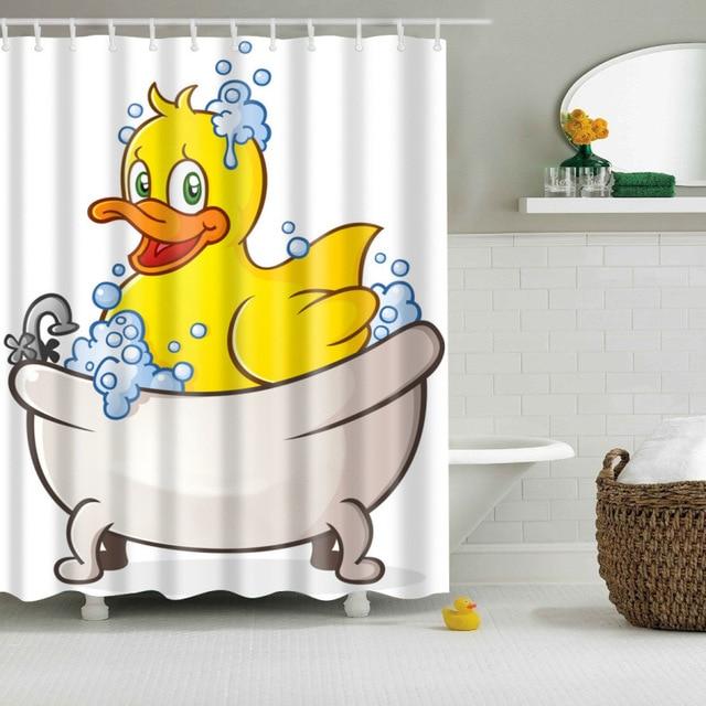 Cortina de ducha infantil pato amarillo