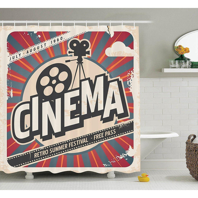 Cortina Ducha Diseño Cine Estilo Retro