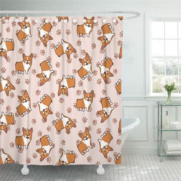 Cortina de baño con estampado perros