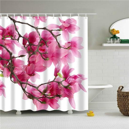 Cortina de ducha con flores magnolia