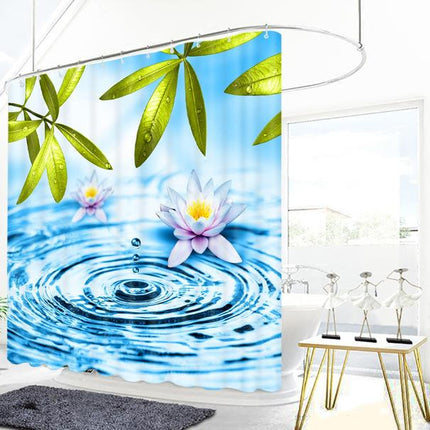 Cortina de Ducha Zen Nenúfares Agua