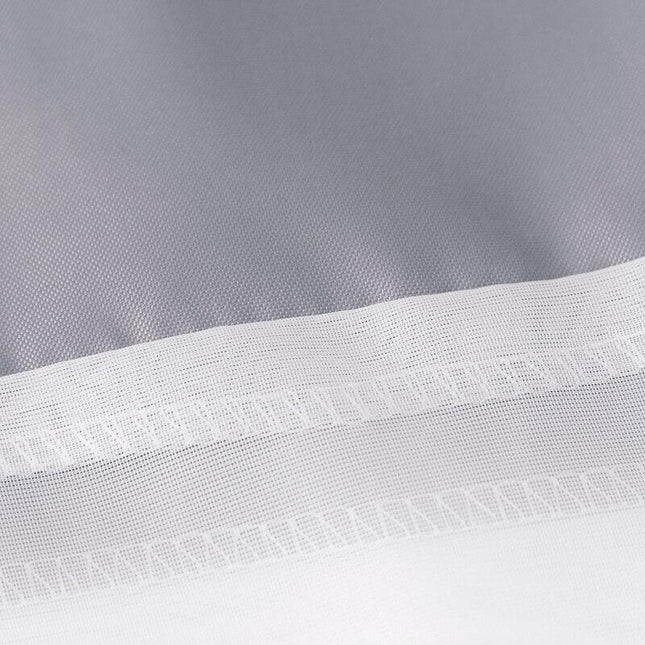 Cortina de ducha moderna gris y blanco