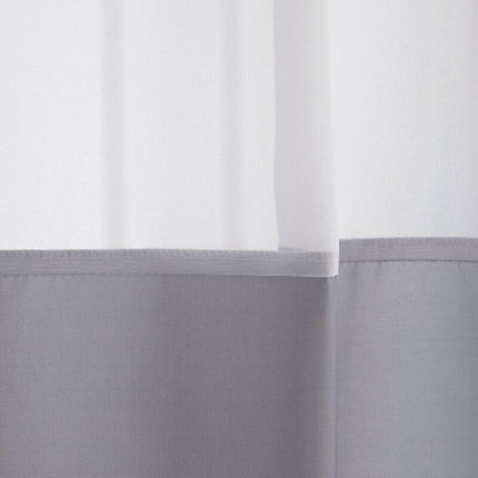 Cortina de ducha moderna gris y blanco