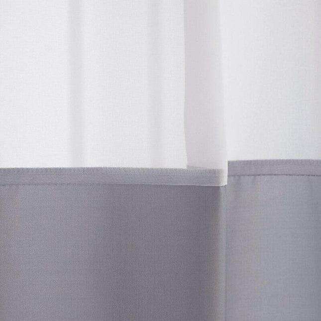 Cortina de ducha moderna gris y blanco