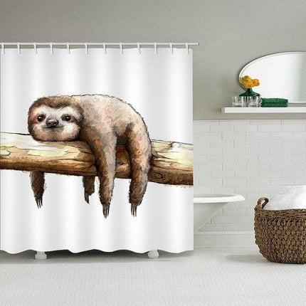 Cortina de baño con oso perezoso