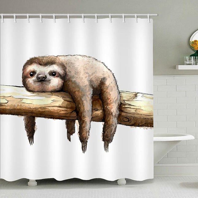 Cortina de baño con oso perezoso