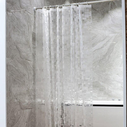 Cortina de ducha PEVA transparente geométrica