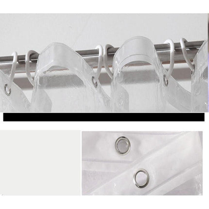 Cortina de ducha de plástico totalmente transparente