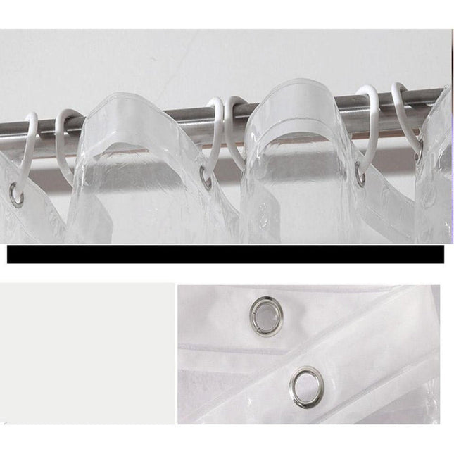 Cortina de ducha de plástico totalmente transparente