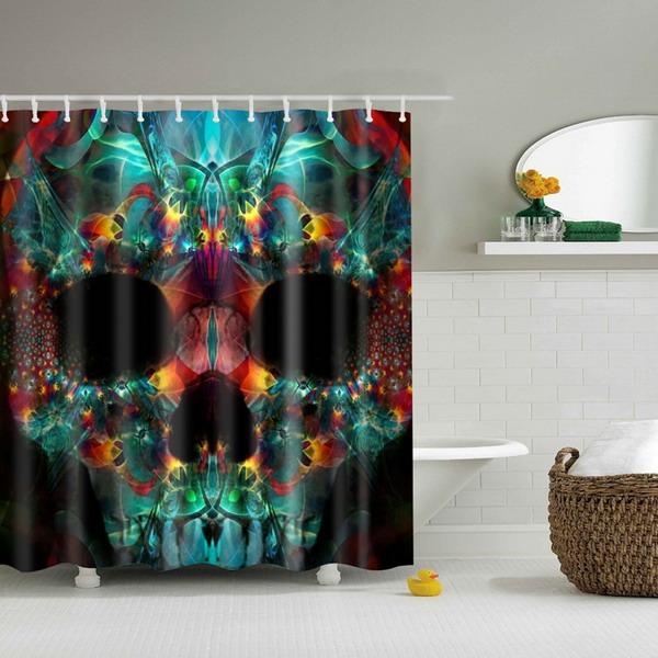 Cortina de Ducha Calavera Estilo Abstracto