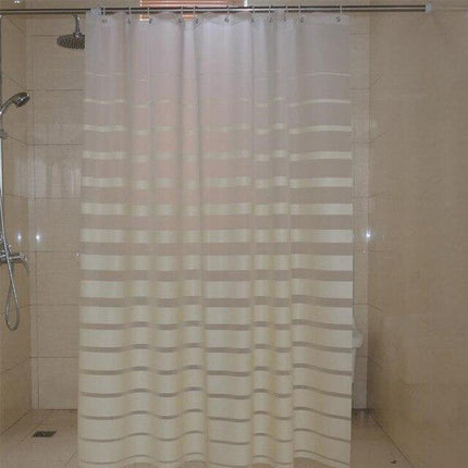 Cortina de ducha de rayas horizontales translúcida