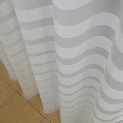 Cortina de ducha de rayas horizontales translúcida