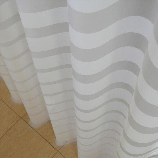 Cortina de ducha de rayas horizontales translúcida