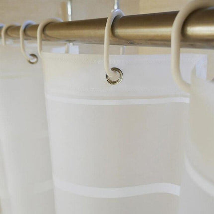 Cortina de ducha de rayas horizontales translúcida