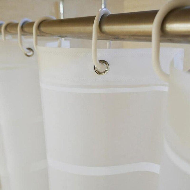 Cortina de ducha de rayas horizontales translúcida