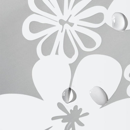 Cortina de baño translúcida con flores