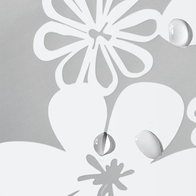 Cortina de baño translúcida con flores