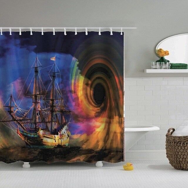 Cortina de ducha barco vórtice abstracto