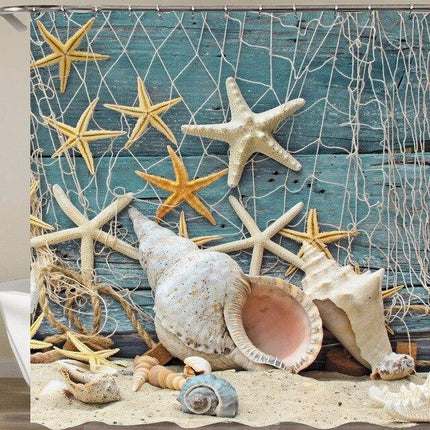 Cortina de ducha de estilo marinero playa