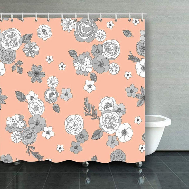 Cortina de ducha textil estampado floral