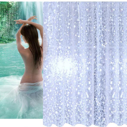 Cortina de ducha transparente con diseño