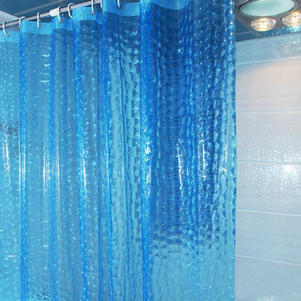 Cortina de ducha transparente azul translúcida