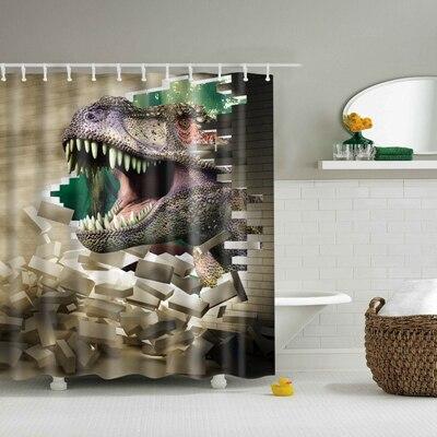 Cortina de ducha infantil tiranosaurio rex